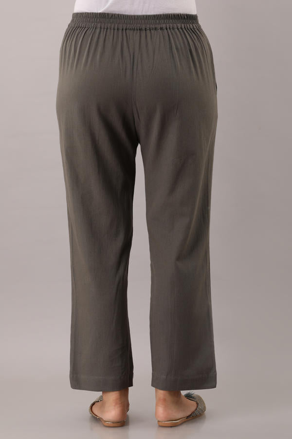 Grey  Narrow Bottom Flex Pant