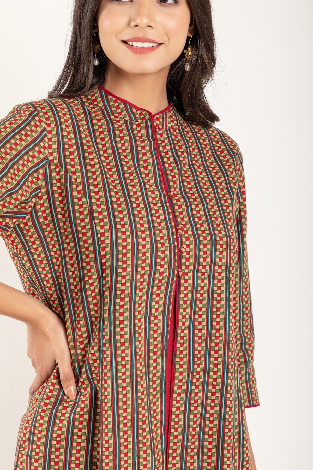 Color Block Maroon Co-Ord Set - Set of 3