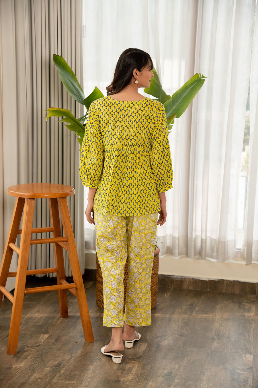 Yellow Printed Cotton Co-Ord Set