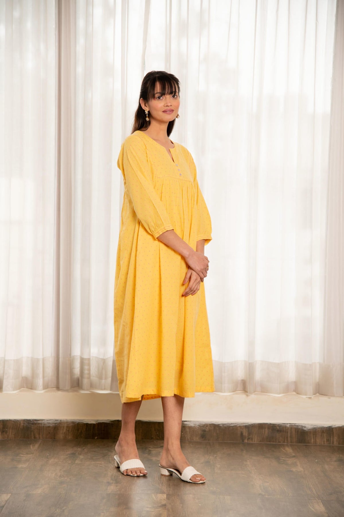 Yellow Handloom Fabric Dress