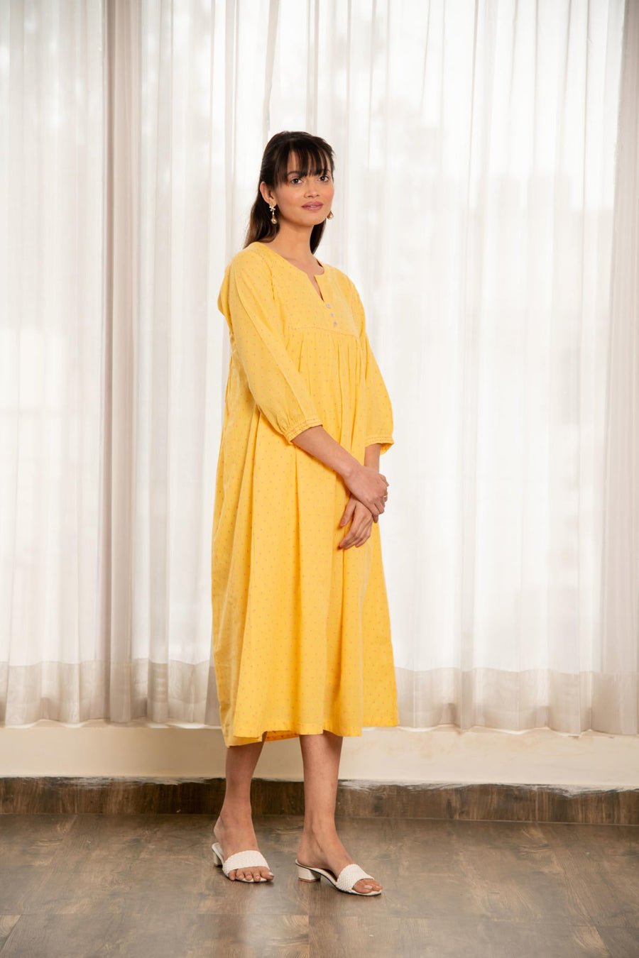 Yellow Handloom Fabric Dress