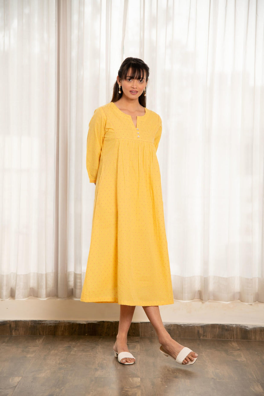 Yellow Handloom Fabric Dress