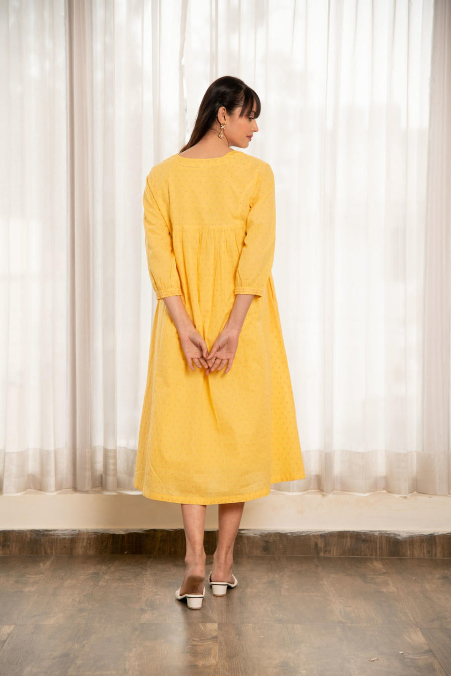 Yellow Handloom Fabric Dress