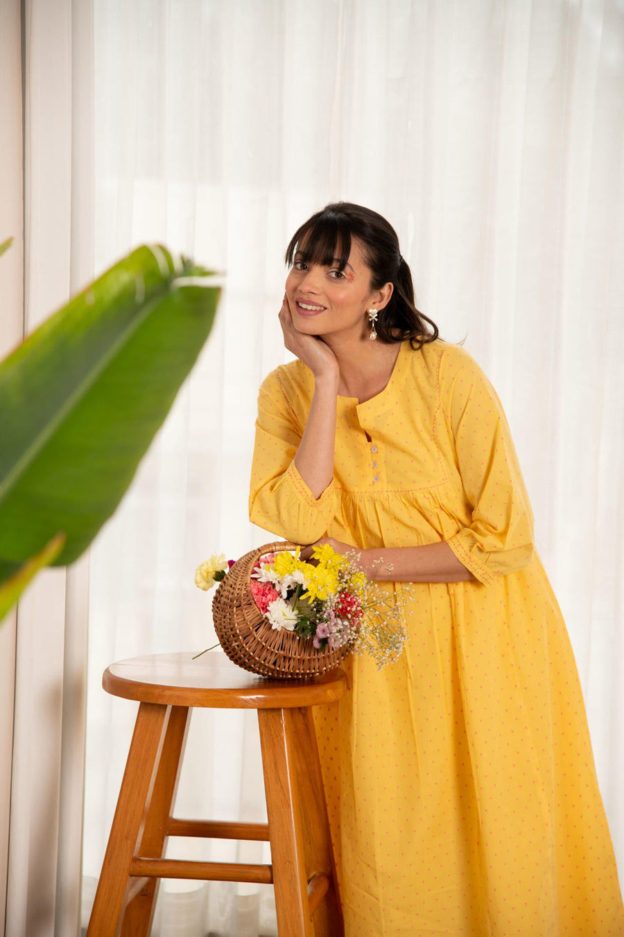Yellow Handloom Fabric Dress